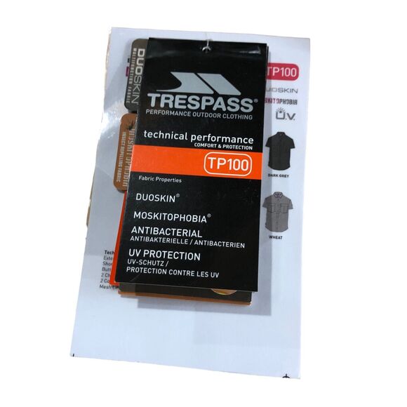 NEW Trespass Shirt Mens M Baddenotch Hiking Travel Anti Mosquito UPF 40 Duo Skin - Picture 8 of 8